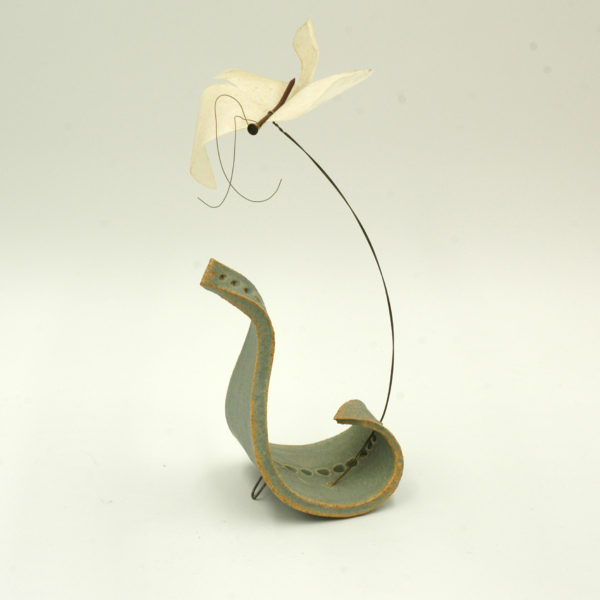 Ceramic sculpture with Butterfly