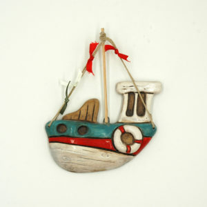 Ceramic fisher boat