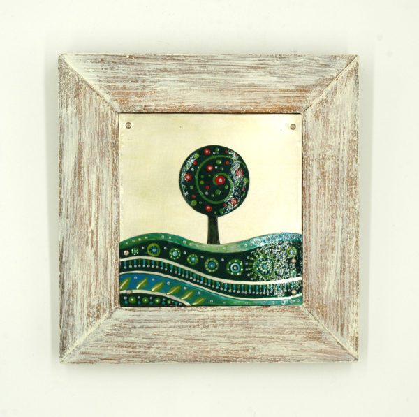 Wooden framed metal with painting