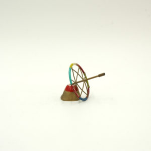 Small hand painted spinning top, bronze