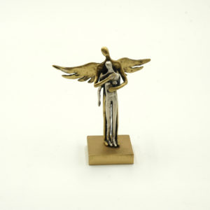 Guardian angel, Bronze and silver microsculpture