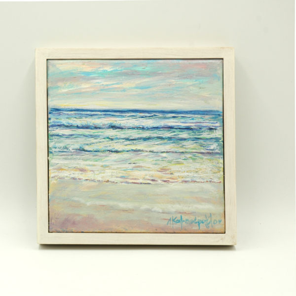Oil painting of the sea on canvas