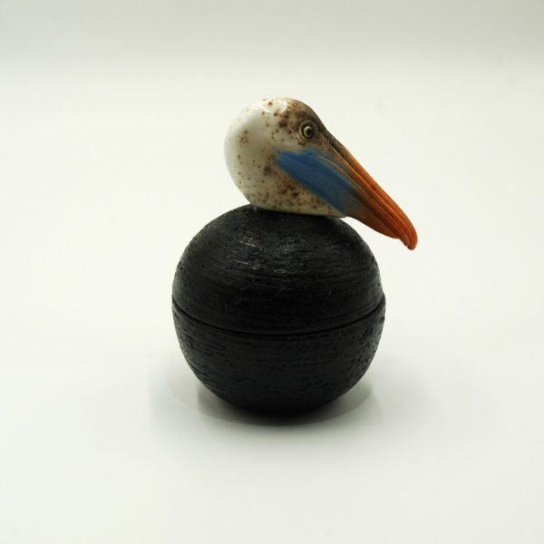 Ceramic pelican box