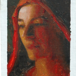 Girl with scarf, Painting by Angelos Spartalis
