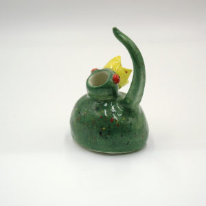 Ceramic king frog with yellow crown