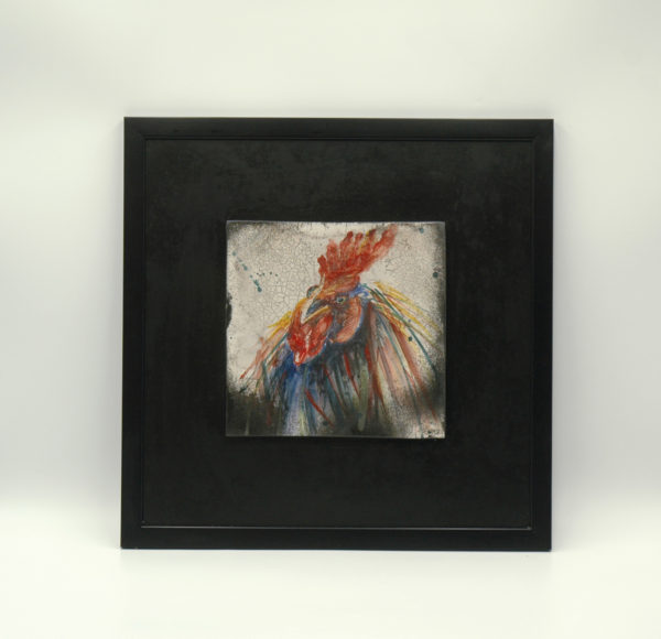 Framed Ceramic rooster